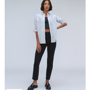 Everlane Women's Original Cheeky Jean sz 28 Black Denim Straight Leg Organic